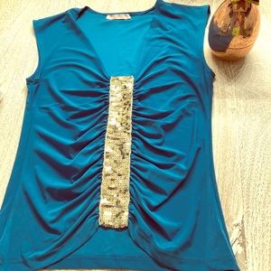 Ruched sequin tank